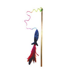 Meškerė su plunksna Hippie Pet, 50 cm, įvairių spalvų hinta ja tiedot | Kissan lelut | hobbyhall.fi