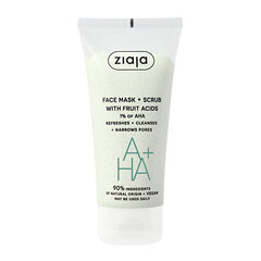 Ziaja Mask Facial Peeling hedelmähapoilla, 55 ml hinta ja tiedot | Kasvonaamiot ja silmänalusaamiot | hobbyhall.fi