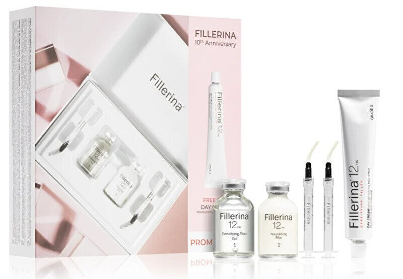 Kasvojenhoitosetti Fillerina Densifying Filler Grade 3 naisille: päivävoide 12 HA, 50 ml + kiinteyttävä kasvoseerumi, 2x30 ml hinta ja tiedot | Kasvovoiteet | hobbyhall.fi