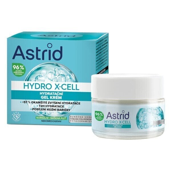 Kosteuttava kasvogeeli Astrid Hydro X-Cell, 50 ml hinta ja tiedot | Kasvovoiteet | hobbyhall.fi