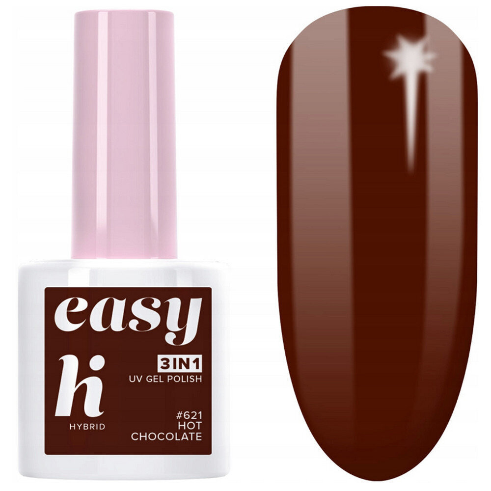 Hi Hybrid EASY 3-in-1 Kestolakkaus #621 Hot Chocolate 5ml hinta ja tiedot | Kynsilakat ja kynsienhoitotuotteet | hobbyhall.fi