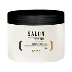 CeCe Salon Repair & Force, intensiivinen regeneroiva hiusnaamio vaurioituneille, kuiville ja hauraille hiuksille, 250 ml hinta ja tiedot | Naamiot, öljyt ja seerumit | hobbyhall.fi