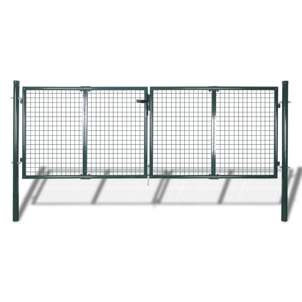 vidaXL Aitaportti teräs 306x150 cm vihreä hinta ja tiedot | Aidat ja tarvikkeet | hobbyhall.fi