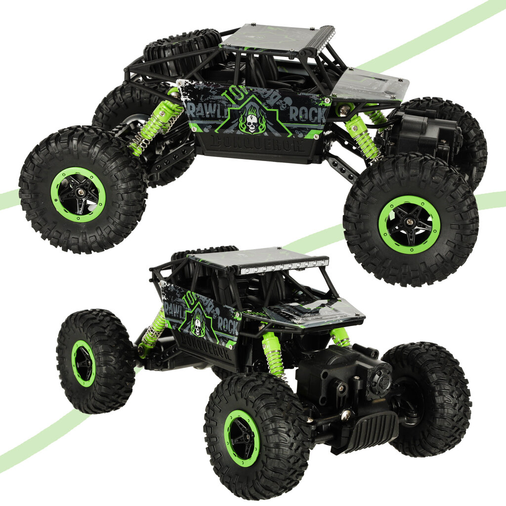 Kauko-ohjattava auto, Rock Crawler, vihreä hinta ja tiedot | Poikien lelut | hobbyhall.fi