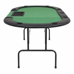 vidaXL Kokoontaitettava pokeripöytä 9 pelaajalle soikea vihreä hinta ja tiedot | Korttipelit, pokeri | hobbyhall.fi