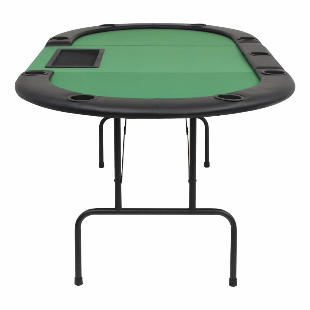 vidaXL Kokoontaitettava pokeripöytä 9 pelaajalle soikea vihreä hinta ja tiedot | Korttipelit, pokeri | hobbyhall.fi