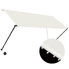 vidaXL Sisäänkelattava markiisi LEDillä 250x150 cm kerma hinta ja tiedot | Aurinkovarjot ja markiisit | hobbyhall.fi