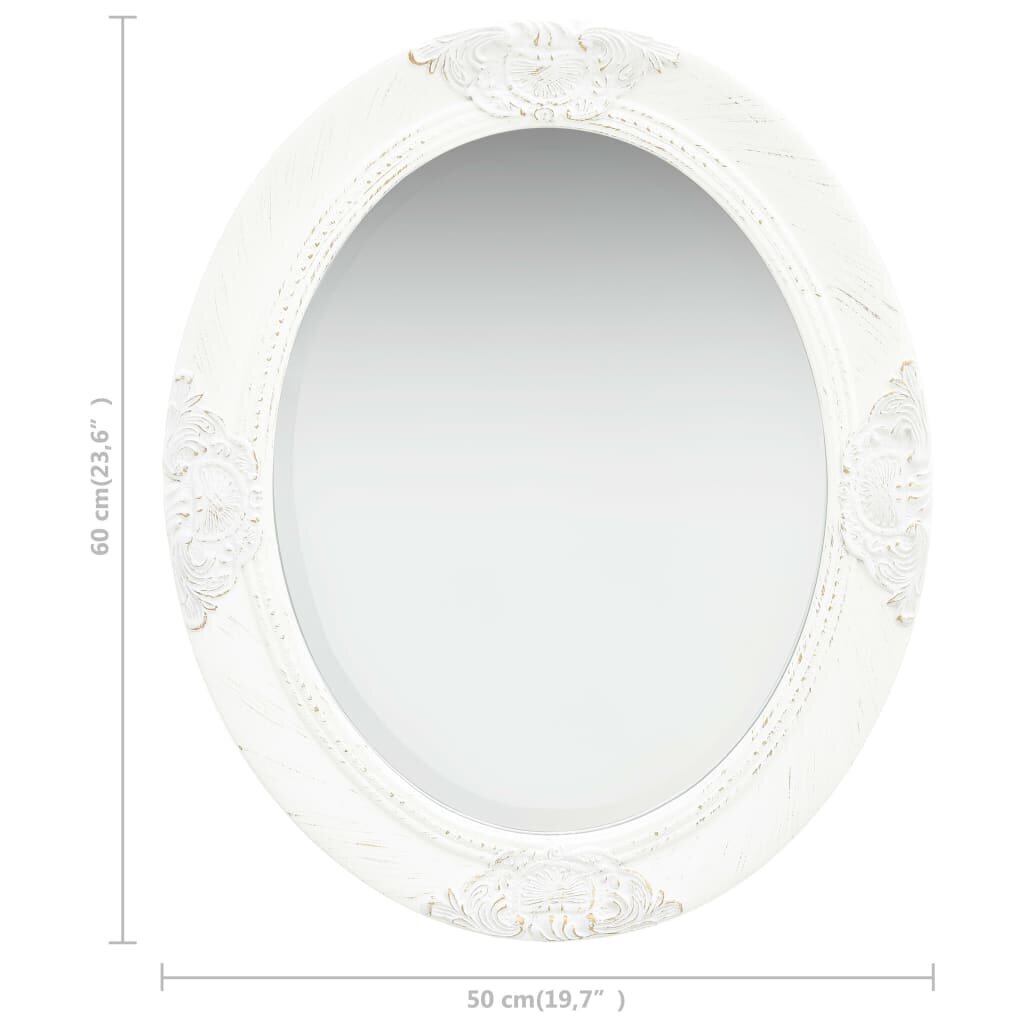 vidaXL Seinäpeili barokkityylinen 50x60 cm valkoinen hinta ja tiedot | Peilit | hobbyhall.fi