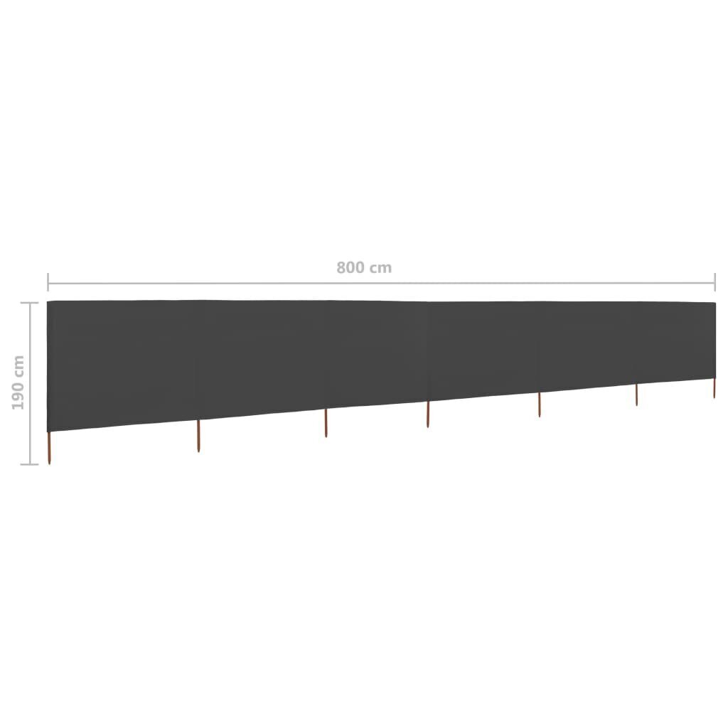 vidaXL Tuulensuojakangas 6 paneelilla 800x160 cm antrasiitti hinta ja tiedot | Aurinkovarjot ja markiisit | hobbyhall.fi