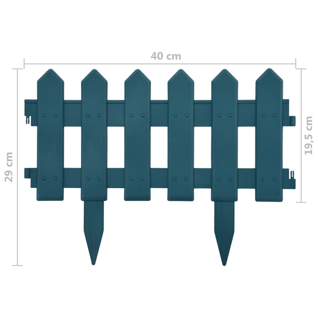 vidaXL Nurmikonreunukset 25 kpl vihreä 10 m PP hinta ja tiedot | Aidat ja tarvikkeet | hobbyhall.fi