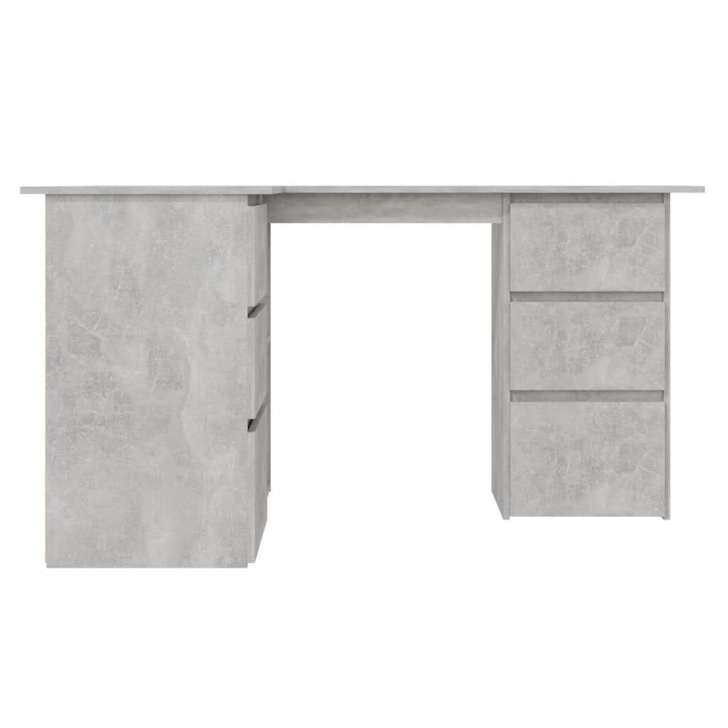 vidaXL Kulmapöytä betoninharmaa 145x100x76 cm lastulevy hinta ja tiedot | Tietokonepöydät ja työpöydät | hobbyhall.fi