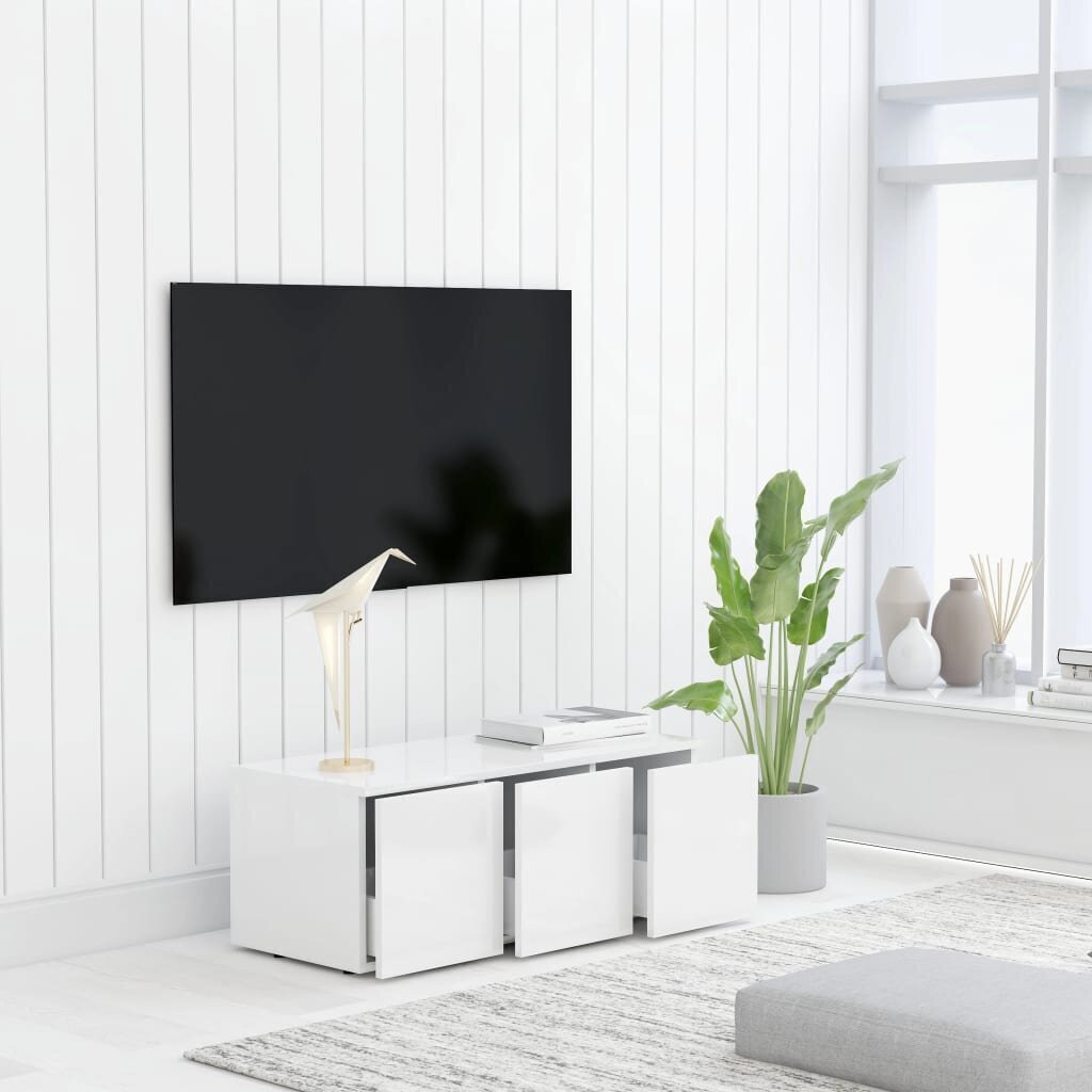 vidaXL TV-taso valkoinen 80x34x30 cm lastulevy hinta ja tiedot | TV-tasot | hobbyhall.fi