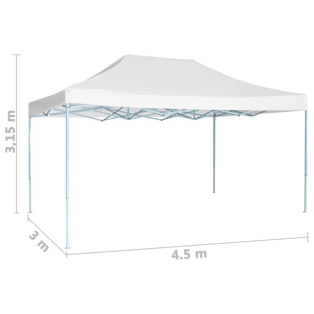 vidaXL Kokoontaitettava juhlateltta 3x4,5 m valkoinen hinta ja tiedot | Puutarhapaviljongit | hobbyhall.fi