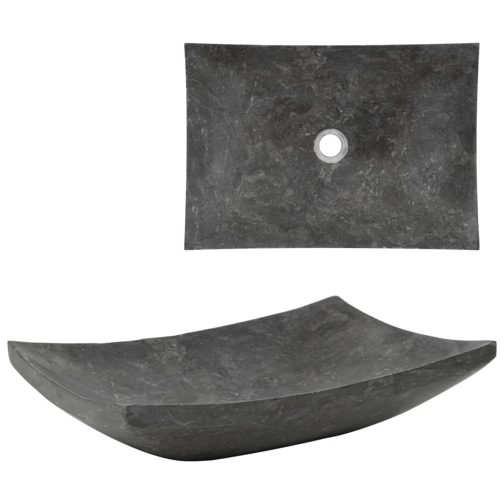 vidaXL Pesuallas marmori 50x35x12 cm musta hinta ja tiedot | Pesualtaat | hobbyhall.fi