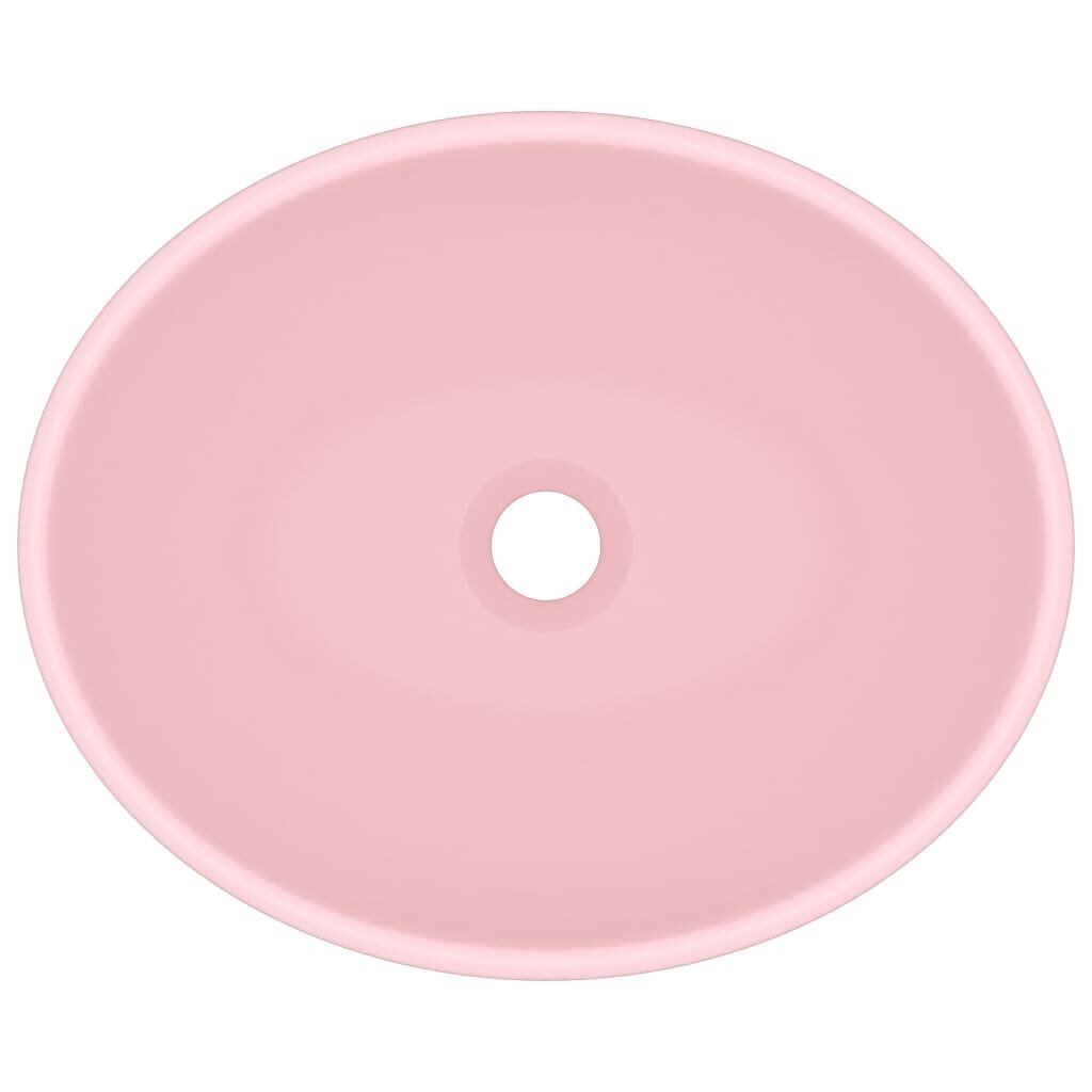 vidaXL Ylellinen pesuallas ovaali matta pinkki 40x33 cm keraaminen hinta ja tiedot | Pesualtaat | hobbyhall.fi