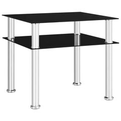 vidaXL Sivupöytä musta 45x50x45 cm karkaistu lasi hinta ja tiedot | Sohvapöydät | hobbyhall.fi