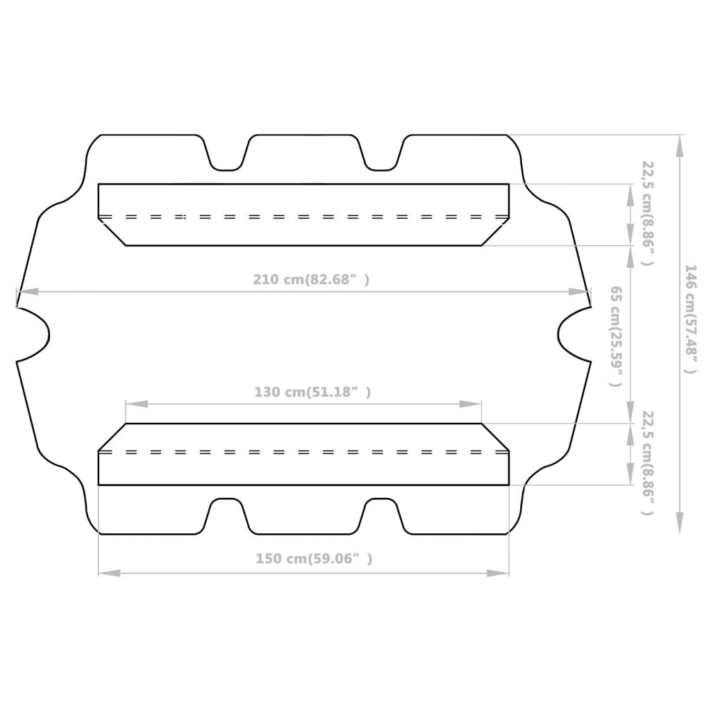 vidaXL Vaihtokatos puutarhakeinuun ruskea 150/130x105/70 cm hinta ja tiedot | Puutarhakeinut | hobbyhall.fi