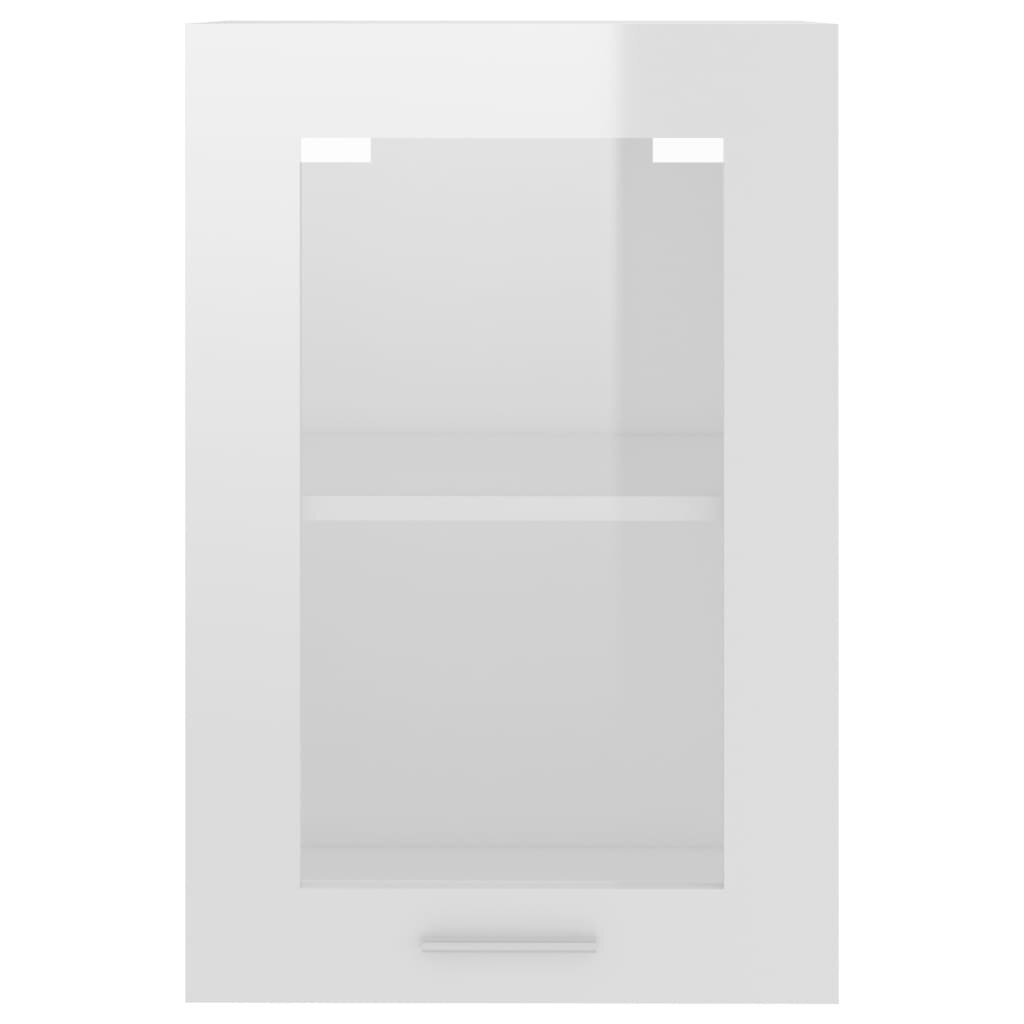 vidaXL Seinäkaappi lasilla korkeakiilto valkoinen 40x31x60cm lastulevy hinta ja tiedot | Keittiön kaapit | hobbyhall.fi