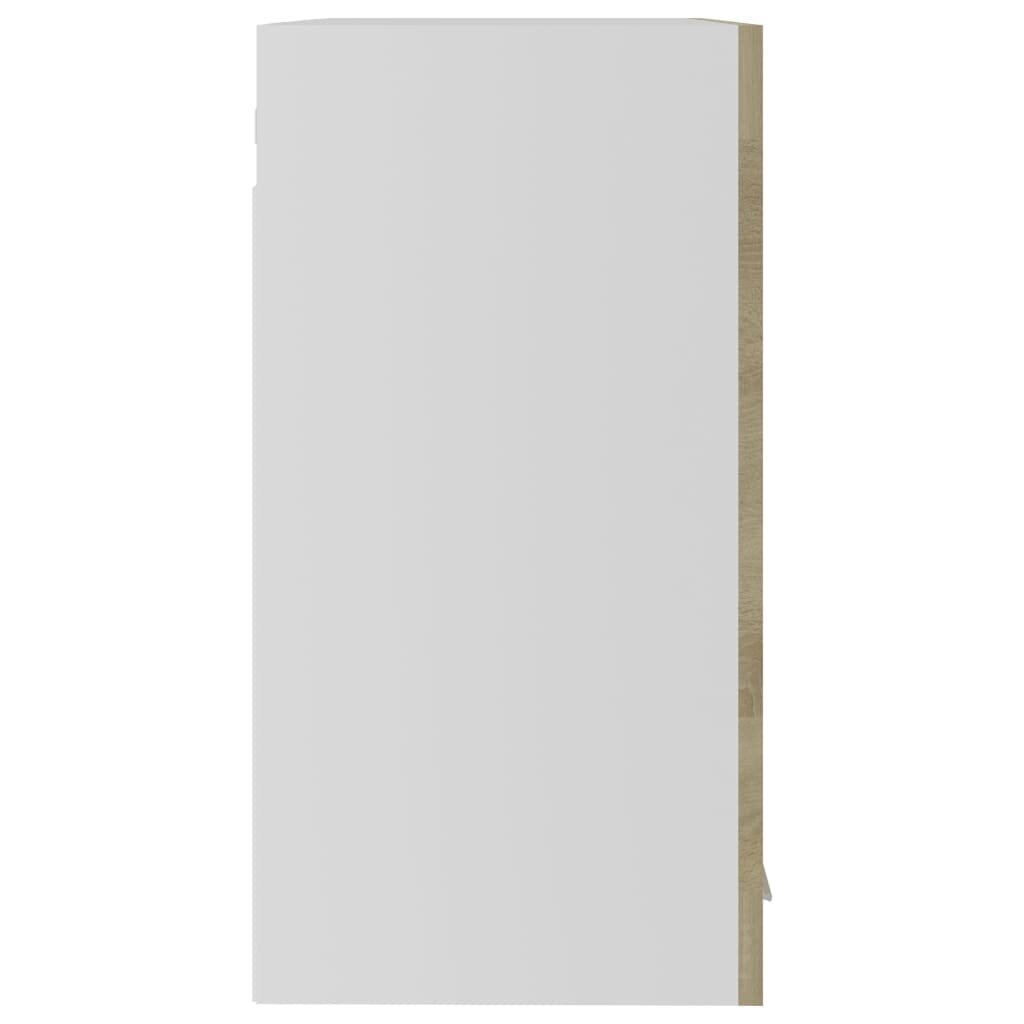 vidaXL Seinäkaappi lasilla Sonoma-tammi 60x31x60 cm lastulevy hinta ja tiedot | Keittiön kaapit | hobbyhall.fi