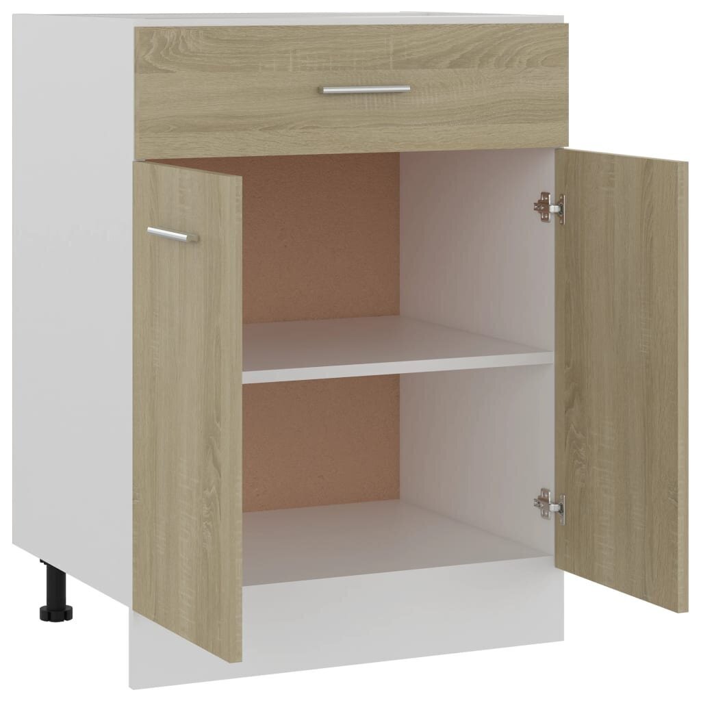 vidaXL Alalipastokaappi Sonoma-tammi 60x46x81,5 cm lastulevy hinta ja tiedot | Keittiön kaapit | hobbyhall.fi