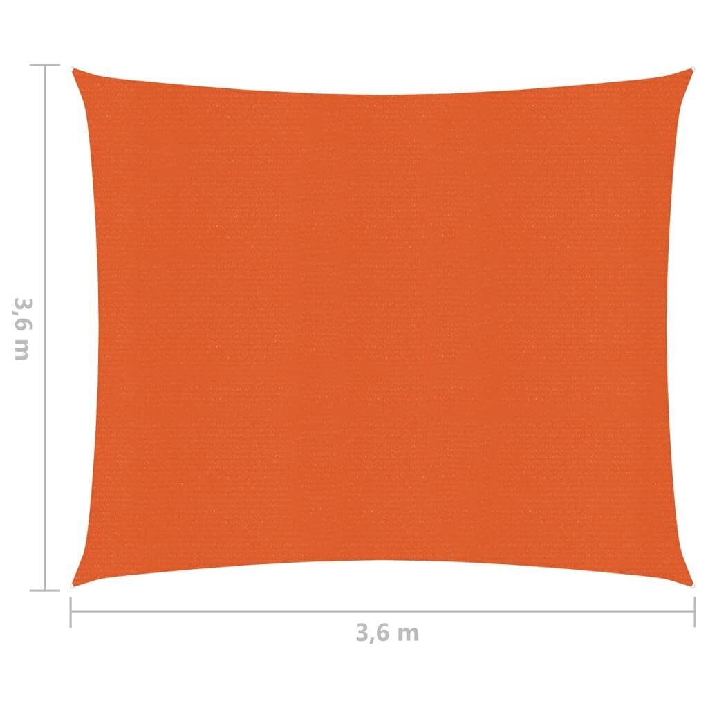 vidaXL Aurinkopurje 160 g/m² oranssi 3,6x3,6 m HDPE hinta ja tiedot | Aurinkovarjot ja markiisit | hobbyhall.fi