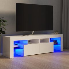 vidaXL TV-taso LED-valoilla korkeakiilto valkoinen 140x36,5x40 cm hinta ja tiedot | TV-tasot | hobbyhall.fi