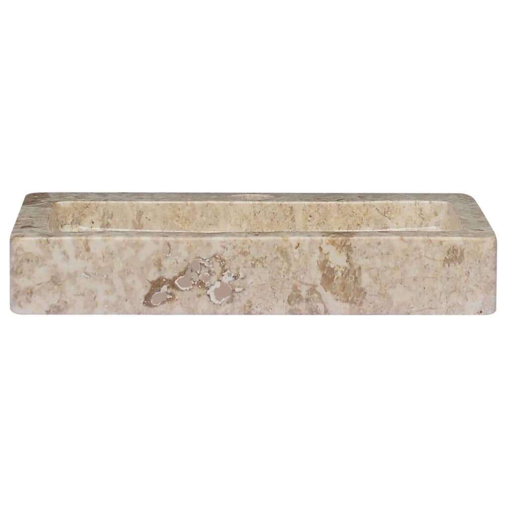 vidaXL Seinäkiinnitettävä Pesuallas kerma 38x24x6,5 cm marmori hinta ja tiedot | Pesualtaat | hobbyhall.fi