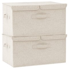 vidaXL Säilytyslaatikot 2 kpl kangas 50x30x25 cm kerma hinta ja tiedot | Säilytyslaatikot ja -korit | hobbyhall.fi