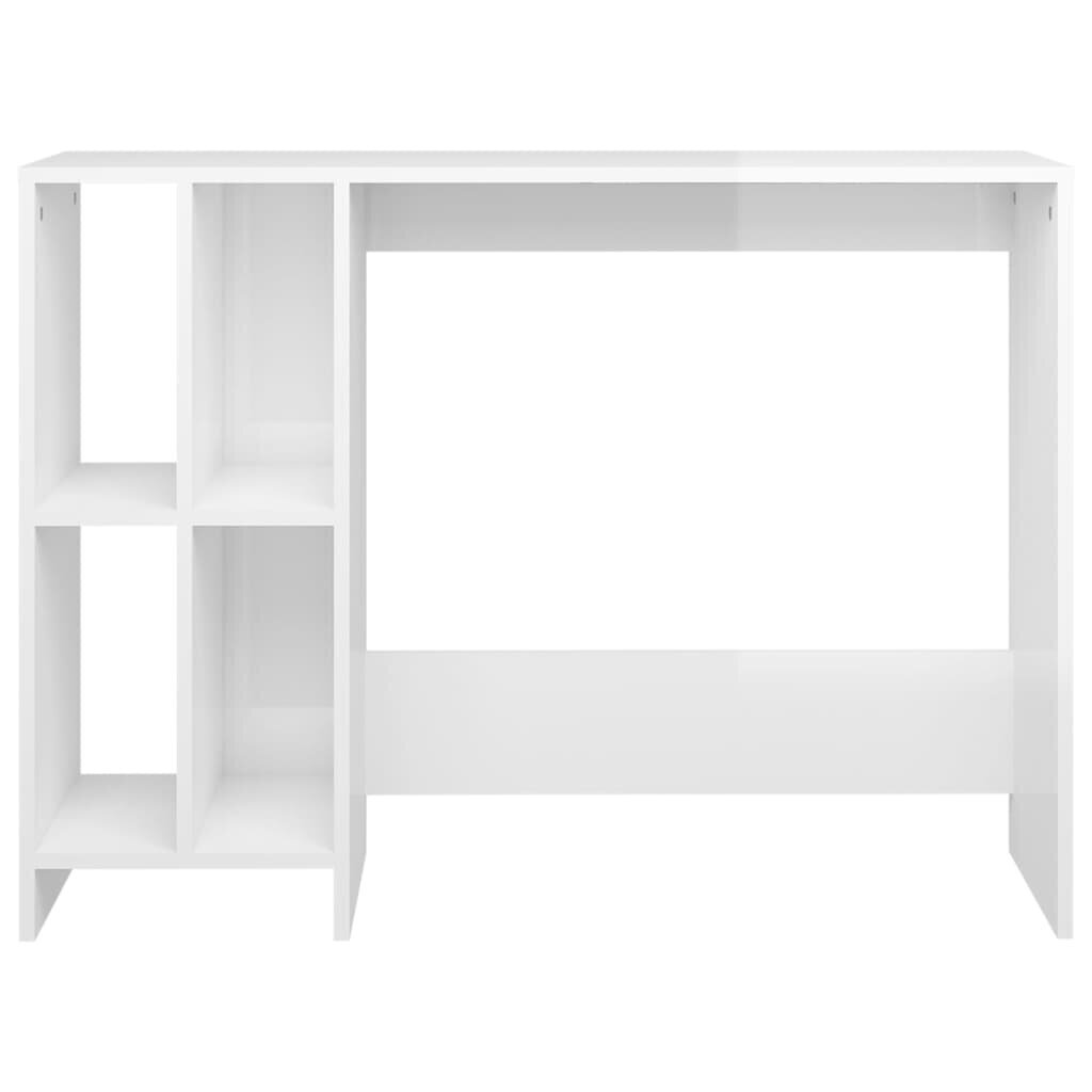 vidaXL Työpöytä korkeakiilto valkoinen 102,5x35x75 cm lastulevy hinta ja tiedot | Tietokonepöydät ja työpöydät | hobbyhall.fi
