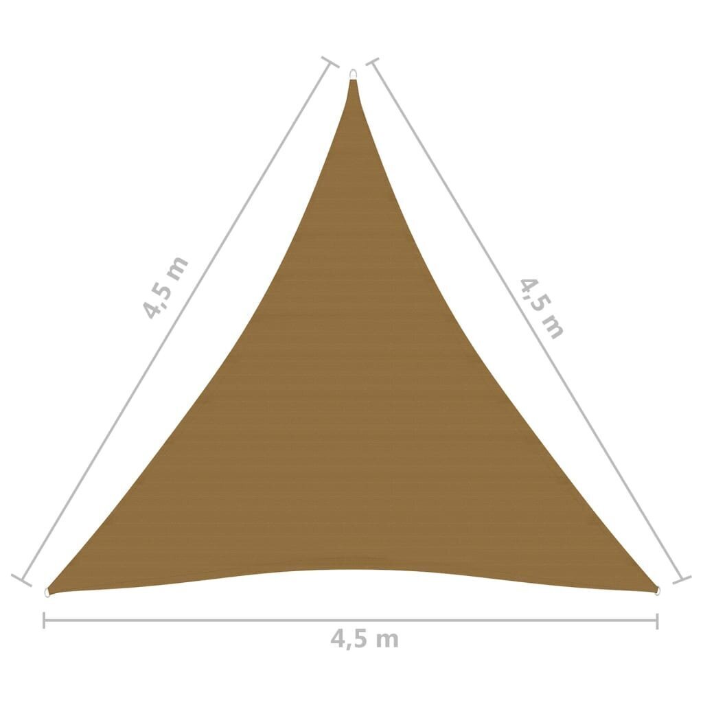 vidaXL Aurinkopurje 160 g/m² harmaanruskea 4,5x4,5x4,5 m HDPE hinta ja tiedot | Aurinkovarjot ja markiisit | hobbyhall.fi