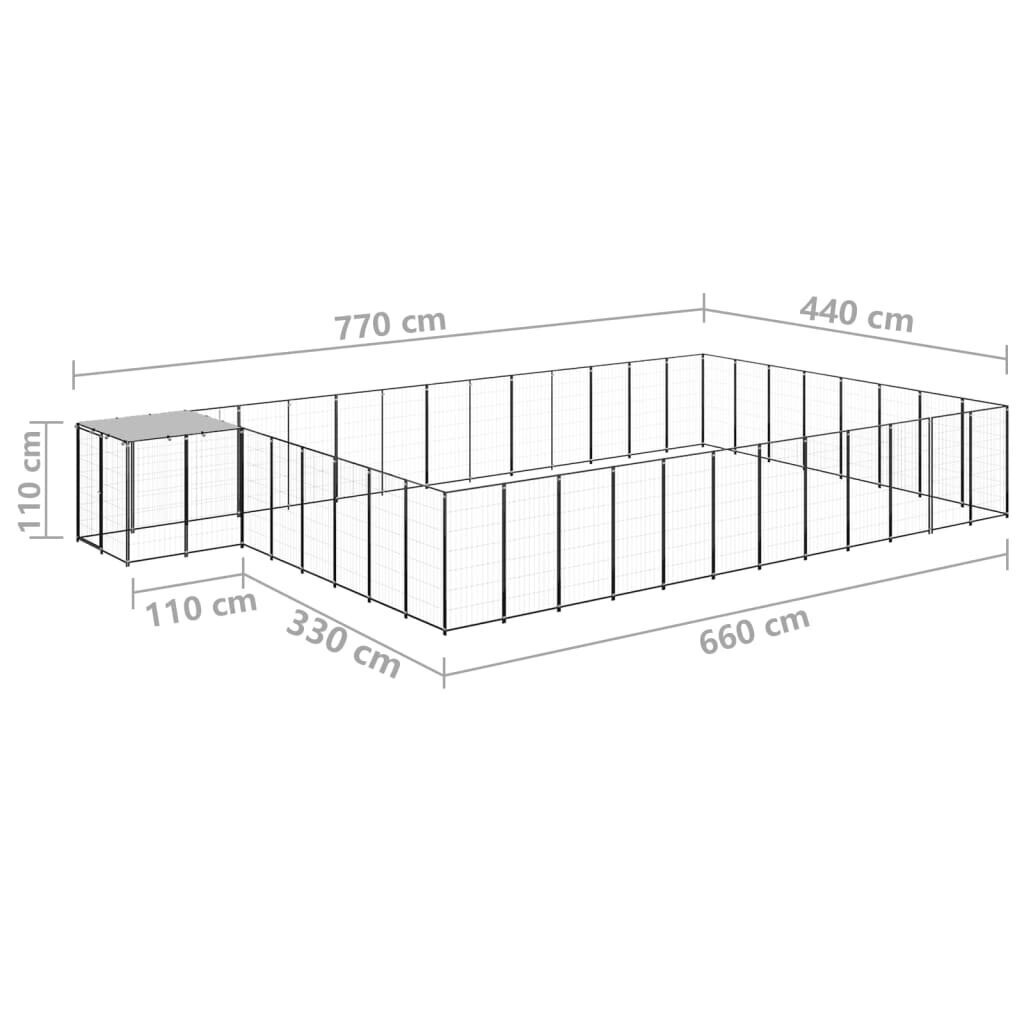 vidaXL Koiranhäkki musta 30,25 m² teräs hinta ja tiedot | Pedit ja pesät | hobbyhall.fi