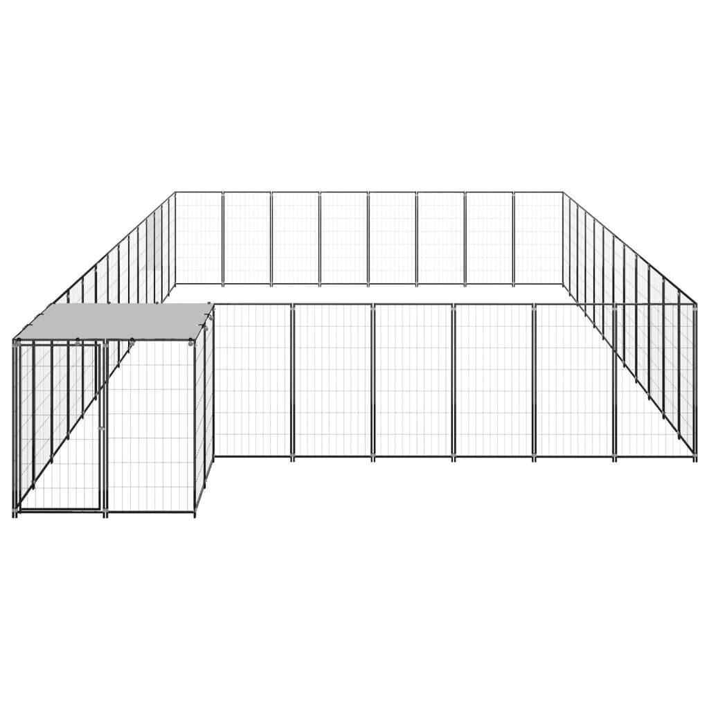 vidaXL Koiranhäkki musta 30,25 m² teräs hinta ja tiedot | Pedit ja pesät | hobbyhall.fi