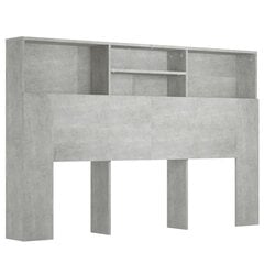 vidaXL Sängynpääty säilytystilalla betoninharmaa 160x19x103,5 cm hinta ja tiedot | Sängyt | hobbyhall.fi