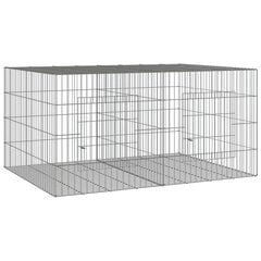 vidaXL 2-paneelinen Kanihäkki 110x79x54 cm galvanoitu rauta hinta ja tiedot | Pieneläinten häkit ja tarvikkeet | hobbyhall.fi