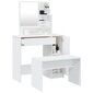 vidaXL Peilipöytäsarja valkoinen 86,5x35x136 cm hinta ja tiedot | Peilipöydät | hobbyhall.fi