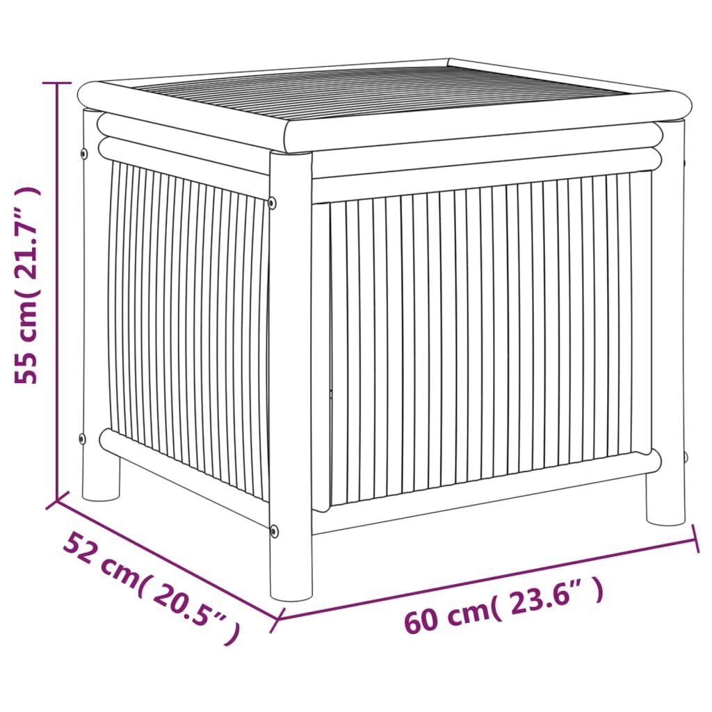 vidaXL Ulkosäilytyslaatikko 60x52x55cm bambu hinta ja tiedot | Kompostorit ja jäteastiat | hobbyhall.fi