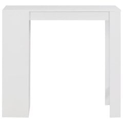 vidaXL Baaripöytä hyllyllä valkoinen 110x50x103 cm hinta ja tiedot | Ruokapöydät | hobbyhall.fi