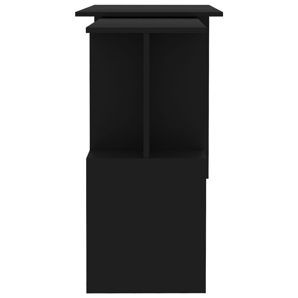 vidaXL Kulmapöytä musta 200x50x76 cm lastulevy hinta ja tiedot | Tietokonepöydät ja työpöydät | hobbyhall.fi
