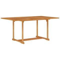 vidaXL Puutarhapöytä 150x90x75 cm täysi tiikki hinta ja tiedot | Puutarhapöydät | hobbyhall.fi
