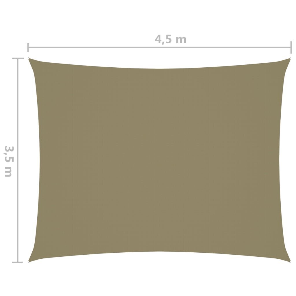 vidaXL Aurinkopurje Oxford-kangas suorakaide 3,5x4,5 m beige hinta ja tiedot | Aurinkovarjot ja markiisit | hobbyhall.fi