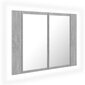 vidaXL Kylpyhuoneen LED peilikaappi betoninharmaa 60x12x45 cm akryyli hinta ja tiedot | Kylpyhuonekaapit | hobbyhall.fi