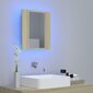 vidaXL Kylpyhuoneen LED peilikaappi Sonoma tammi 40x12x45 cm akryyli hinta ja tiedot | Kylpyhuonekaapit | hobbyhall.fi