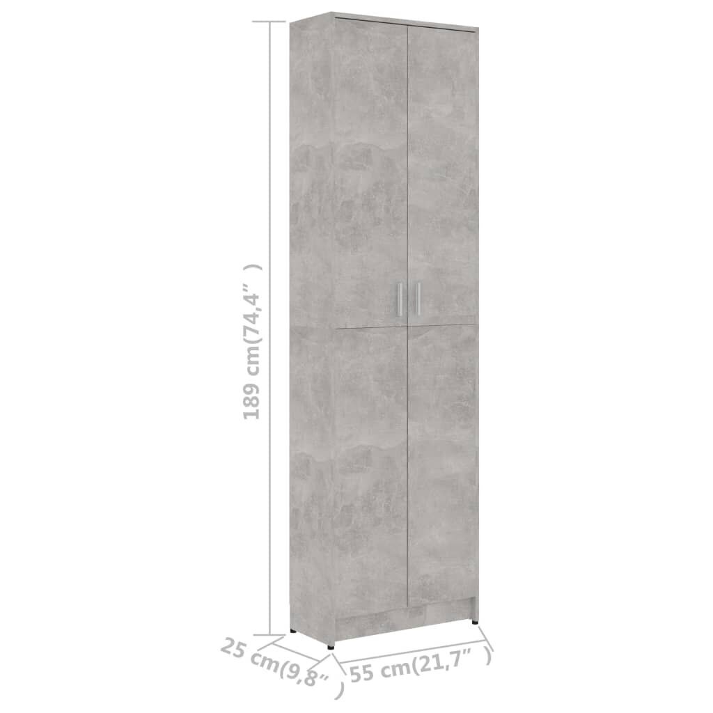 vidaXL Eteisen vaatekaappi betoninharmaa 55x25x189 cm lastulevy hinta ja tiedot | Kaapit | hobbyhall.fi