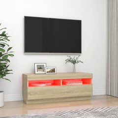 vidaXL TV-taso LED-valoilla Sonoma-tammi 100x35x40 cm hinta ja tiedot | TV-tasot | hobbyhall.fi