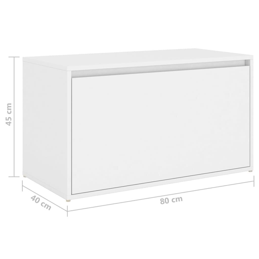 vidaXL Eteisen penkki valkoinen 80x40x45 cm lastulevy hinta ja tiedot | Kenkäkaapit ja -hyllyt | hobbyhall.fi