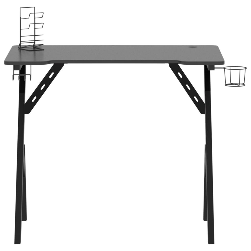 vidaXL Pelipöytä Y-muotoisilla jaloilla musta 90x60x75 cm hinta ja tiedot | Tietokonepöydät ja työpöydät | hobbyhall.fi