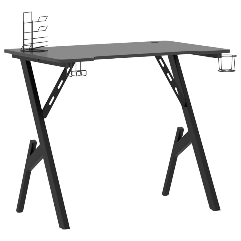 vidaXL Pelipöytä Y-muotoisilla jaloilla musta 90x60x75 cm hinta ja tiedot | Tietokonepöydät ja työpöydät | hobbyhall.fi