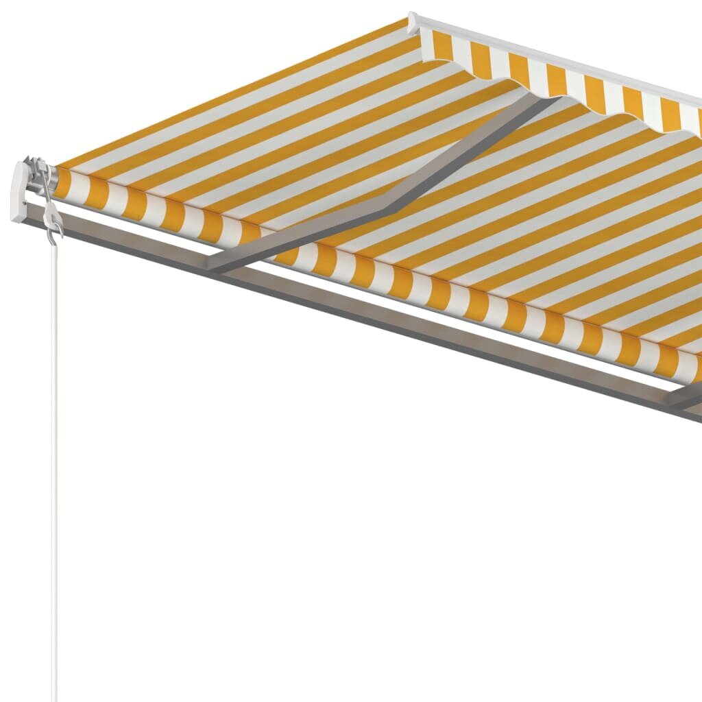 vidaXL Automaattisesti kelattava markiisi tolpilla 4,5x3 m keltavalk. hinta ja tiedot | Aurinkovarjot ja markiisit | hobbyhall.fi