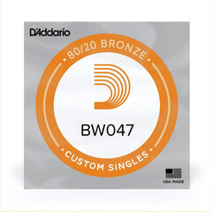 Kielet akustiselle kitaralle D'Addario Single 80/20 Bronze 0.047 BW047 hinta ja tiedot | Soittimien lisätarvikkeet | hobbyhall.fi
