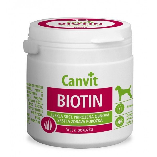 Canvit Biotin N100 -vitamiinit koirille, 230 g hinta ja tiedot | Koiran terveys ja hyvinvointi | hobbyhall.fi